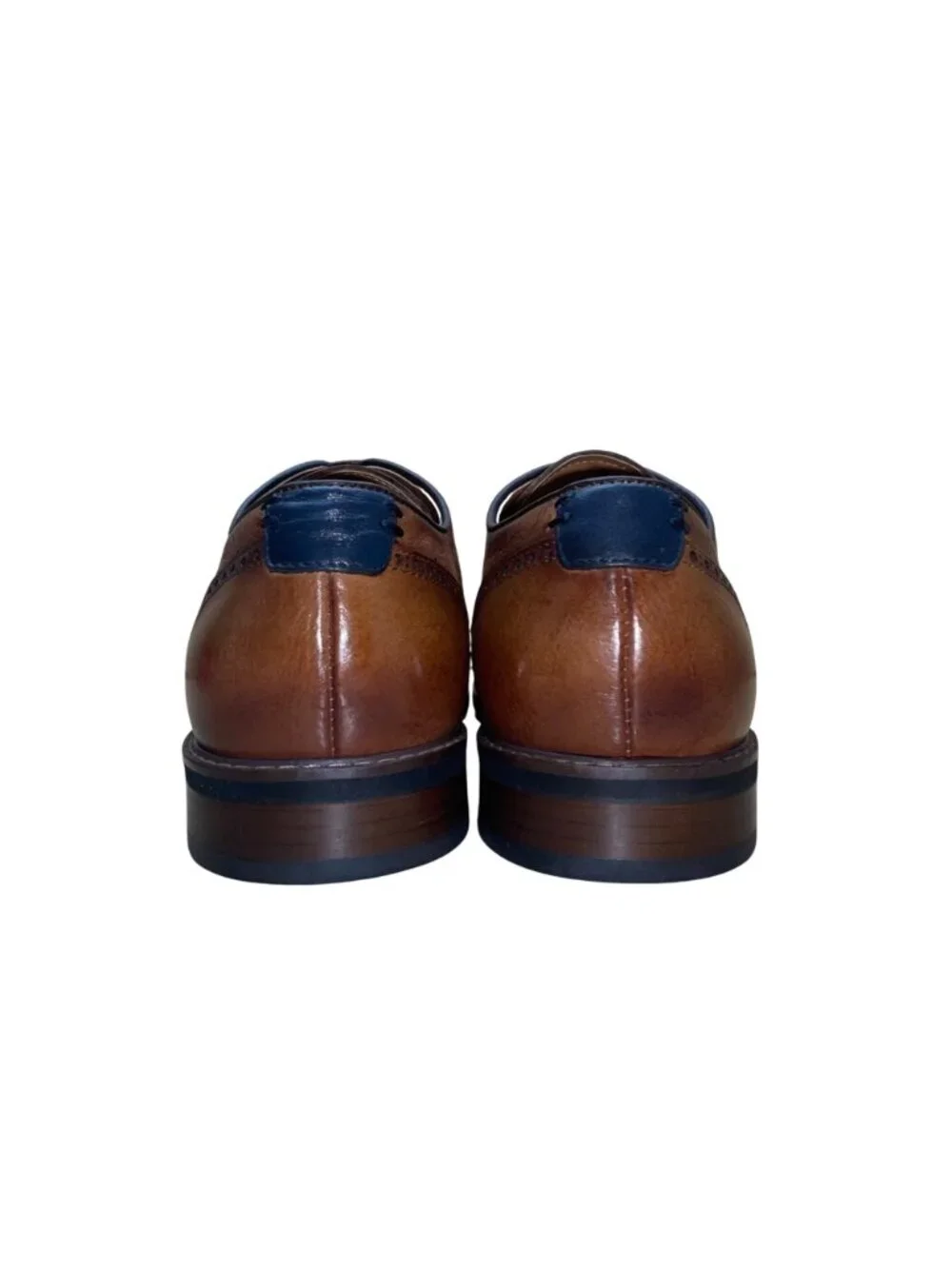 Steve Madden Men’s Brown Cognac Leather Lace-Up Bannon Dress Shoes Size 12